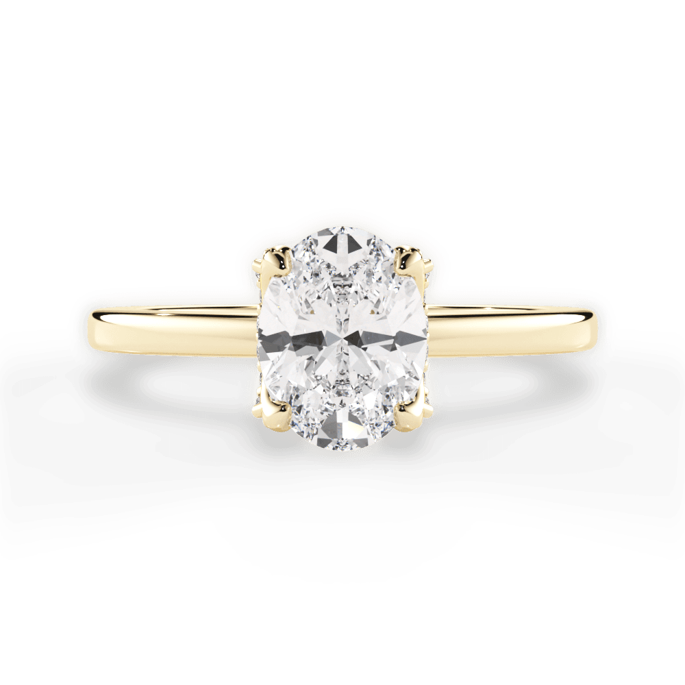 Gemma Oval Cut Lab Grown Diamond 18Kt Yellow Gold Engagement Ring