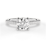 Helen Round Cut Lab Grown Diamond 18Kt White Gold Engagement Ring
