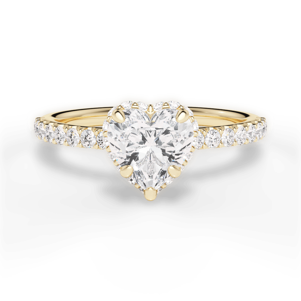 Isabella Heart Cut Lab Grown Diamond 18Kt Yellow Gold Engagement Ring