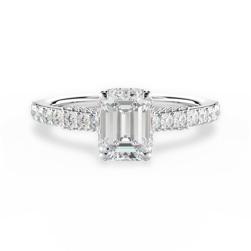 Laura Emerald Cut Lab Grown Diamond Platinum Engagement Ring
