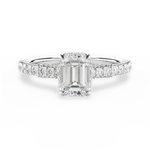 Laura Emerald Cut Lab Grown Diamond 18Kt White Gold Engagement Ring