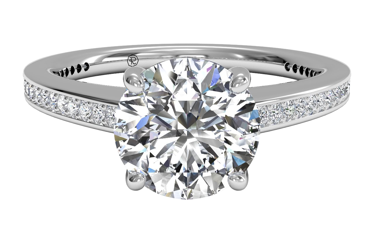 Judith Round Cut Lab Grown Diamond Platinum Engagement Ring