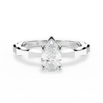 Aaliyah Pear Cut Lab Grown Diamond Platinum Engagement Ring
