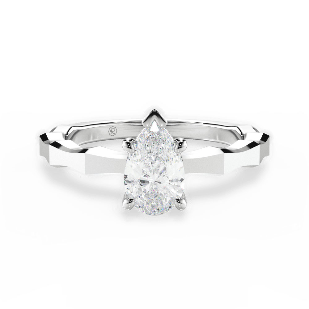 Aaliyah Pear Cut Lab Grown Diamond Platinum Engagement Ring