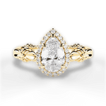 Erica Pear Cut Lab Grown Diamond 18Kt Yellow Gold Engagement Ring