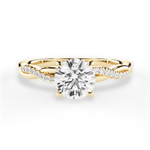 Charlotte Round Cut Lab Grown Diamond 18Kt Yellow Gold Engagement Ring