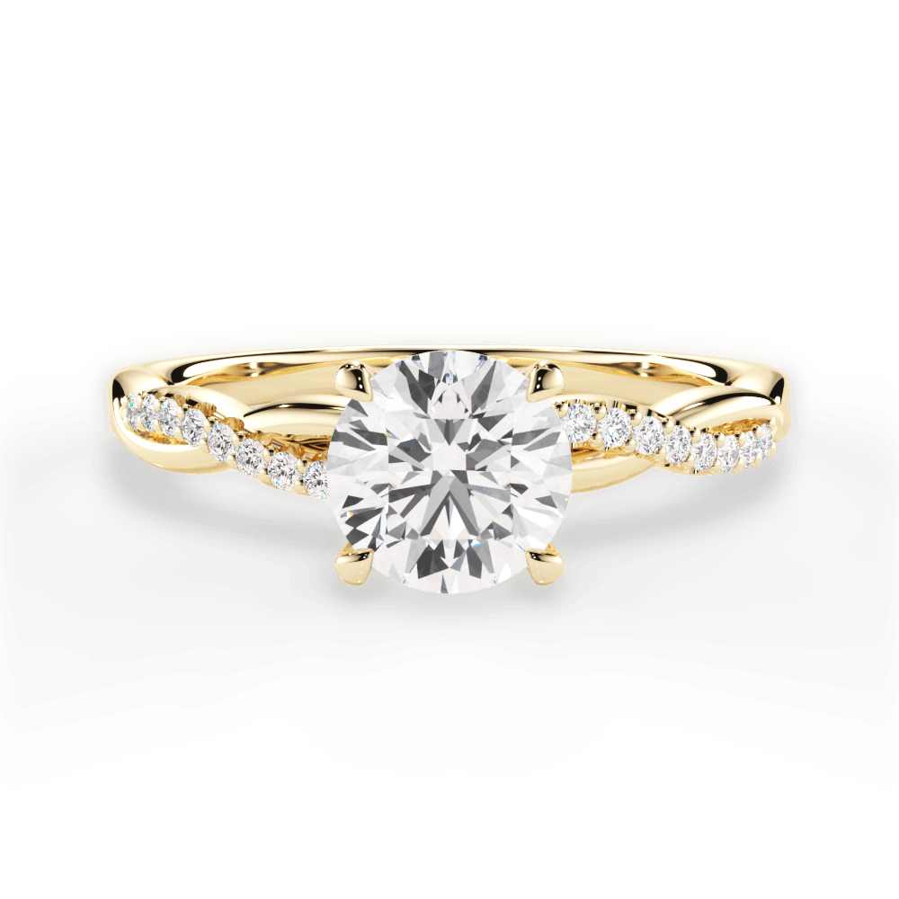 Charlotte Round Cut Lab Grown Diamond 18Kt Yellow Gold Engagement Ring