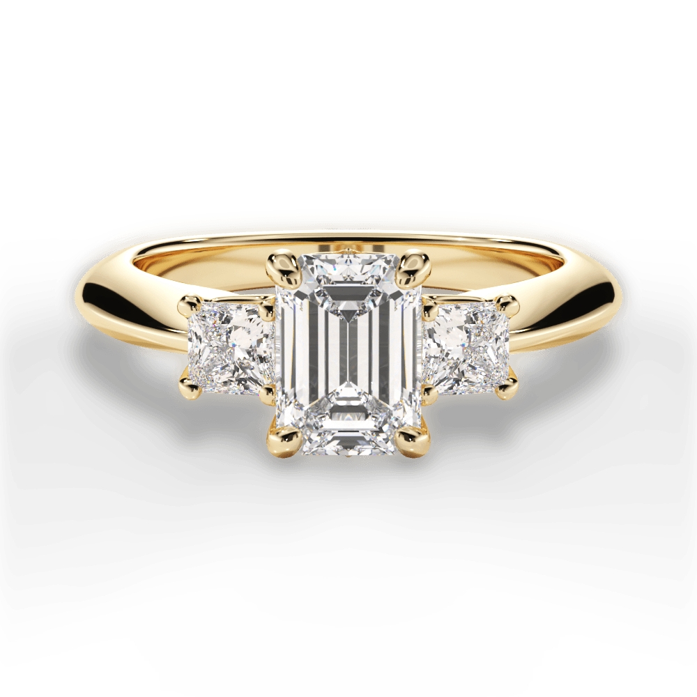 Dorothy Emerald Cut Lab Grown Diamond 18Kt Yellow Gold Engagement Ring