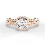 Jocelyn Asscher Cut Lab Grown Diamond 18Kt Rose Gold Engagement Ring