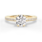 Louise Round Cut Lab Grown Diamond 18Kt Yellow Gold Engagement Ring