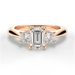 Dorothy Emerald Cut Lab Grown Diamond 18Kt Rose Gold Engagement Ring