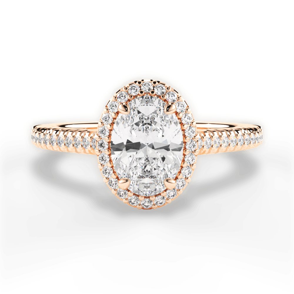 Jenny Oval Cut Lab Grown Diamond 18Kt Rose Gold Engagement Ring