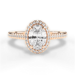 Jenny Oval Cut Lab Grown Diamond 18Kt Rose Gold Engagement Ring
