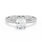 Kira Oval Cut Lab Grown Diamond 14Kt White Gold Engagement Ring