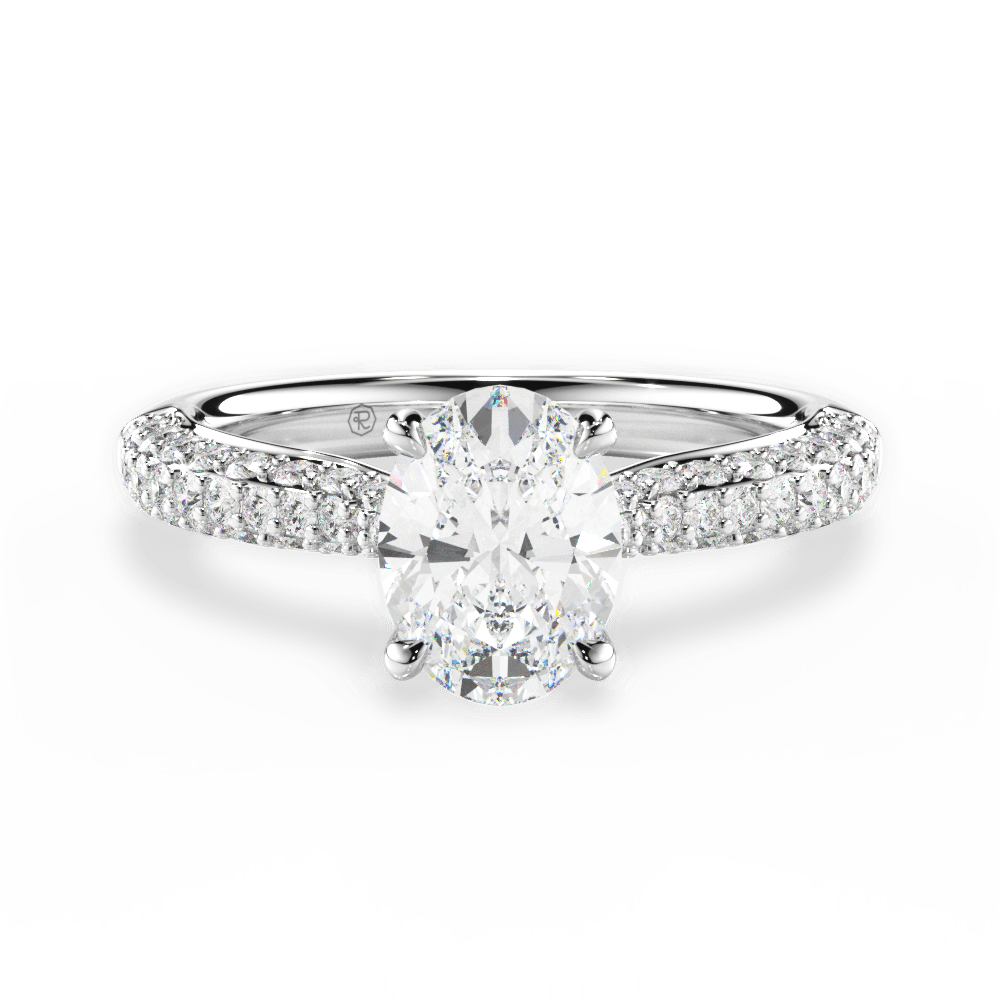 Kira Oval Cut Lab Grown Diamond Platinum Engagement Ring