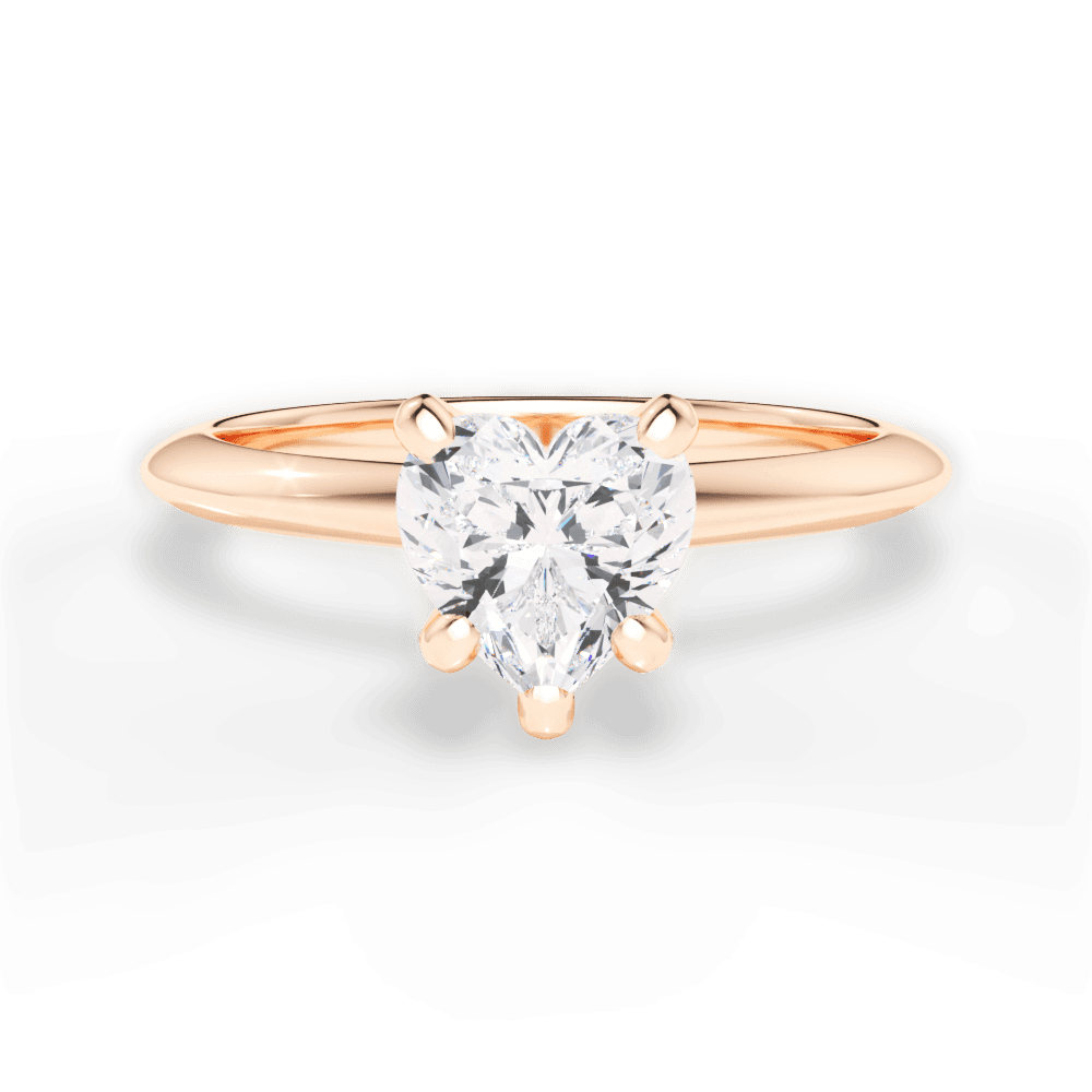 Casey Heart Cut Lab Grown Diamond 18Kt Rose Gold Engagement Ring