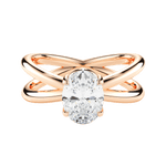 Ada Oval Cut Lab Grown Diamond 18Kt Rose Gold Engagement Ring
