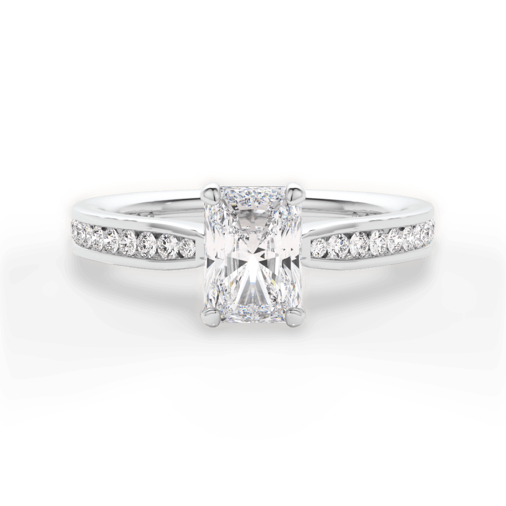 Katelyn Radiant Cut Lab Grown Diamond 14Kt White Gold Engagement Ring