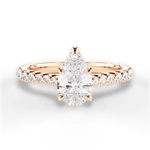 Dana Pear Cut Lab Grown Diamond 18Kt Rose Gold Engagement Ring