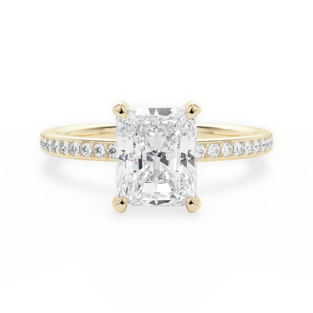 Janice Radiant Cut Lab Grown Diamond 18Kt Yellow Gold Engagement Ring