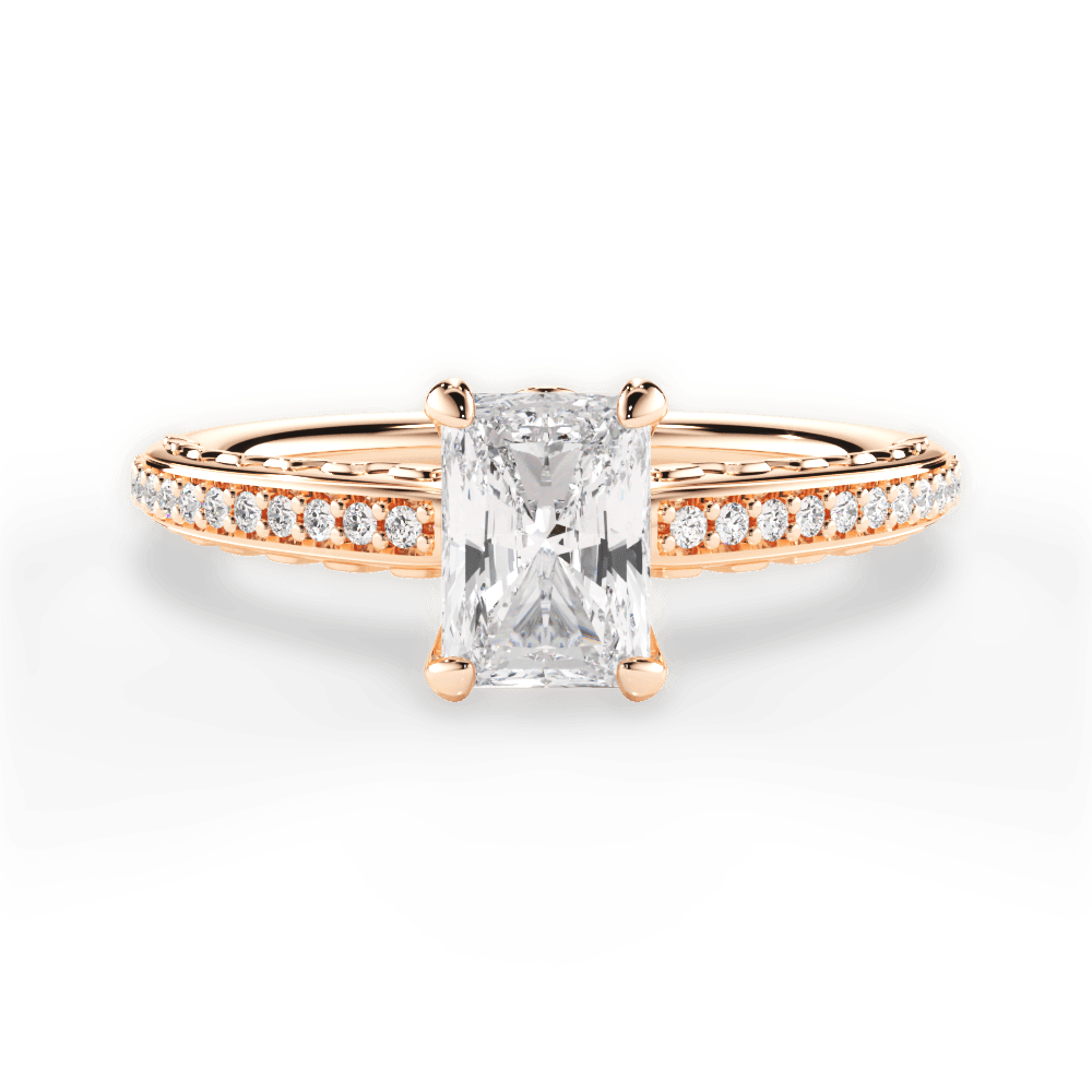 Caroline Radiant Cut Lab Grown Diamond 18Kt Rose Gold Engagement Ring
