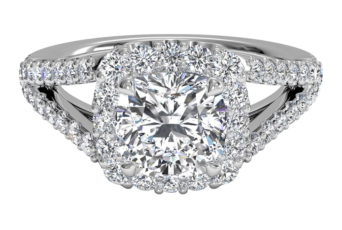 Kelly Cushion Cut Lab Grown Diamond Platinum Engagement Ring