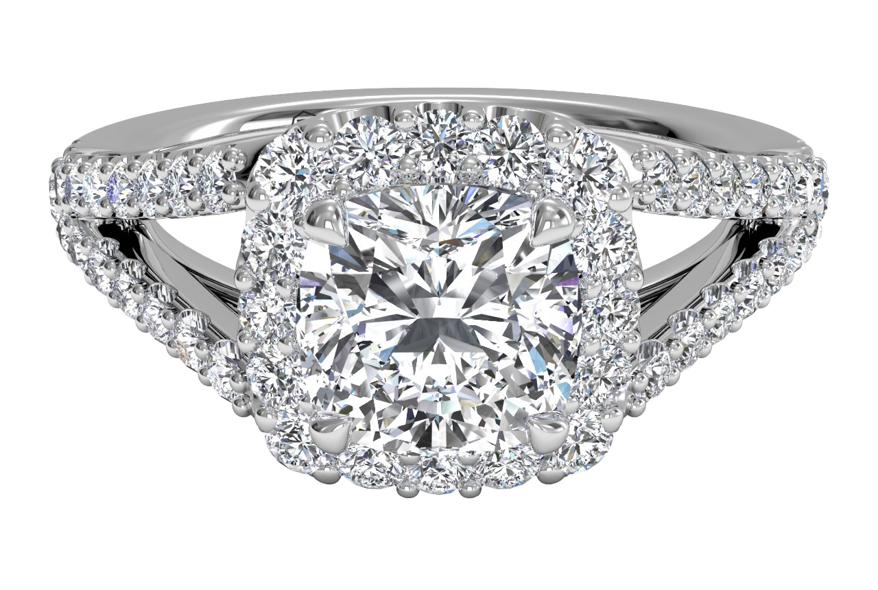 Kelly Cushion Cut Lab Grown Diamond Platinum Engagement Ring