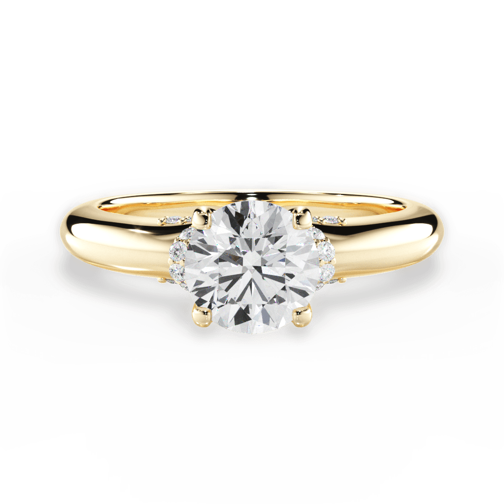 Florence Round Cut Lab Grown Diamond 18Kt Yellow Gold Engagement Ring