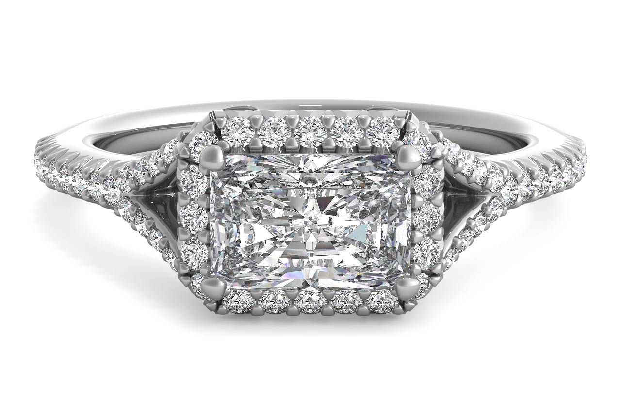 Kate Radiant Cut Lab Grown Diamond Platinum Engagement Ring