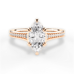 Delia Marquise Cut Lab Grown Diamond 18Kt Rose Gold Engagement Ring