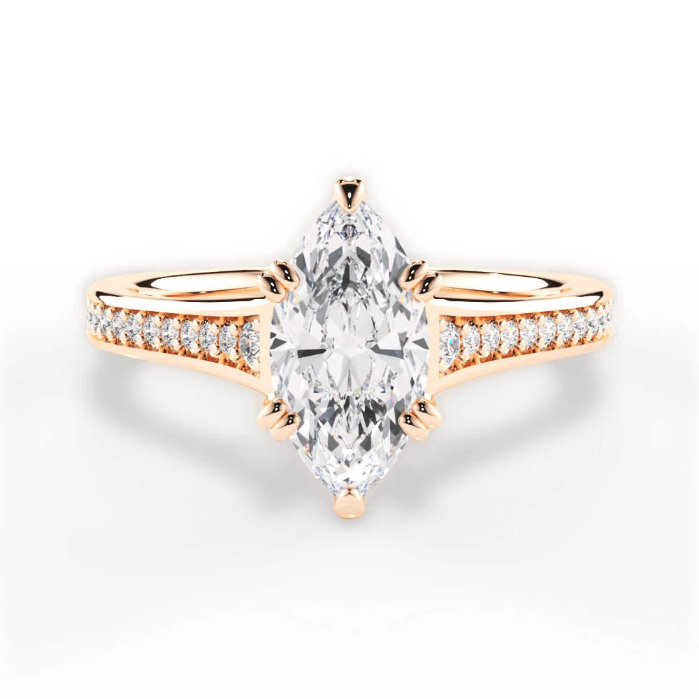 Delia Marquise Cut Lab Grown Diamond 18Kt Rose Gold Engagement Ring