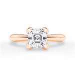 Elaine Asscher Cut Lab Grown Diamond 18Kt Rose Gold Engagement Ring