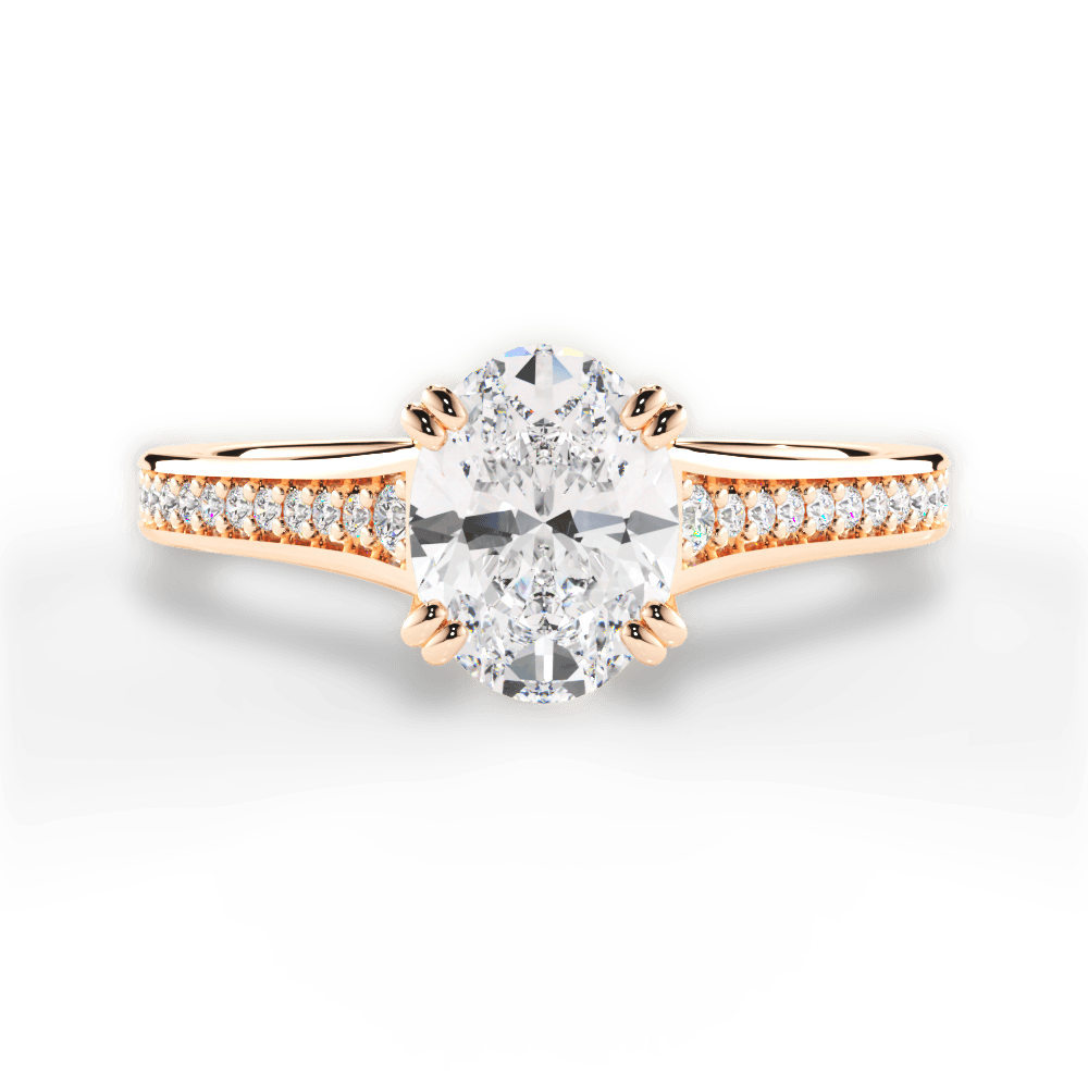 Delia Oval Cut Lab Grown Diamond 18Kt Rose Gold Engagement Ring