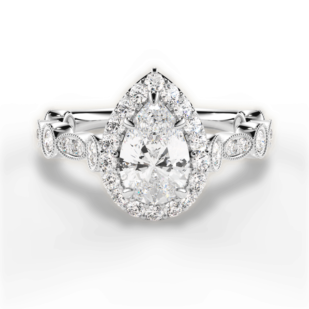 Irene Pear Cut Lab Grown Diamond Platinum Engagement Ring