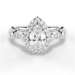 Irene Pear Cut Lab Grown Diamond 14Kt White Gold Engagement Ring