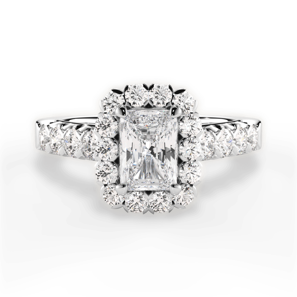 Lacey Radiant Cut Lab Grown Diamond 14Kt White Gold Engagement Ring