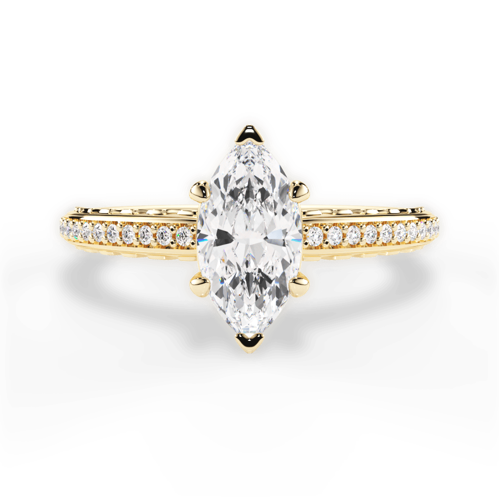Caroline Marquise Cut Lab Grown Diamond 18Kt Yellow Gold Engagement Ring