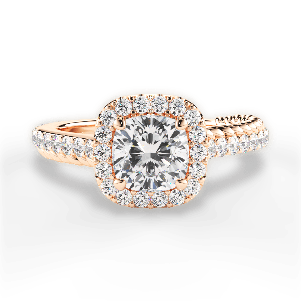 Kim Cushion Cut Lab Grown Diamond 18Kt Rose Gold Engagement Ring