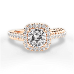 Kim Cushion Cut Lab Grown Diamond 18Kt Rose Gold Engagement Ring