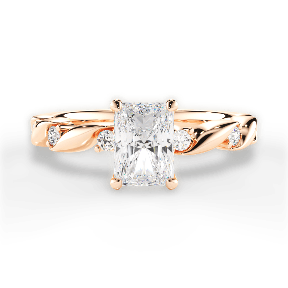 Emma Radiant Cut Lab Grown Diamond 18Kt Rose Gold Engagement Ring