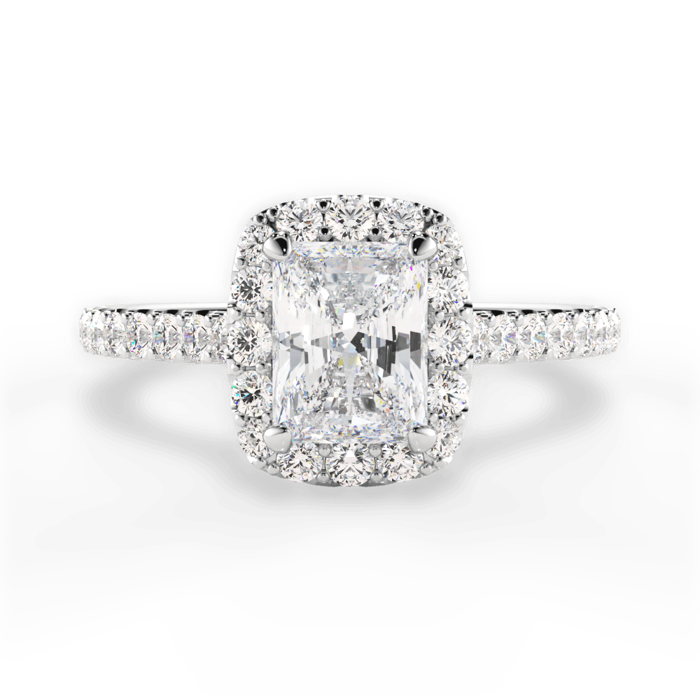 Ingrid Radiant Cut Lab Grown Diamond Platinum Engagement Ring