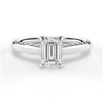 Annette Emerald Cut Lab Grown Diamond 18Kt White Gold Engagement Ring
