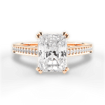 Denise Radiant Cut Lab Grown Diamond 18Kt Rose Gold Engagement Ring