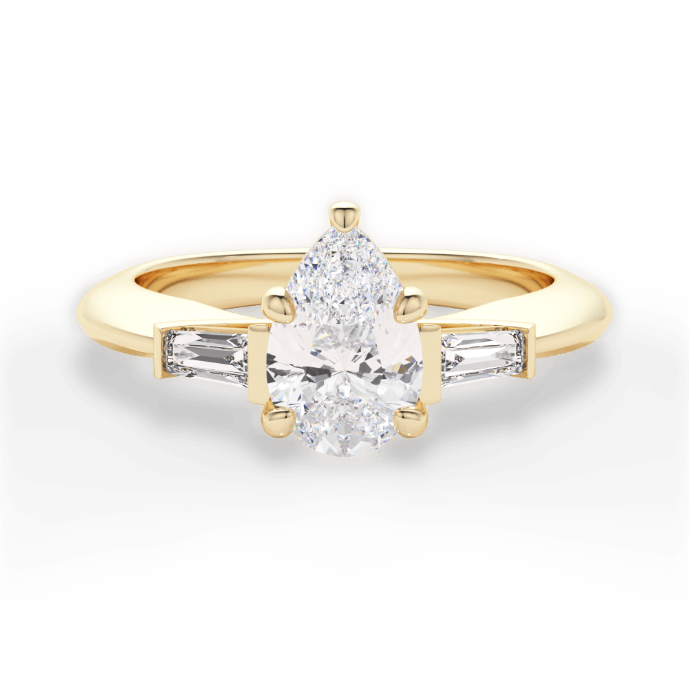 Emily Pear Cut Lab Grown Diamond 18Kt Yellow Gold Engagement Ring