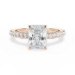 Laura Radiant Cut Lab Grown Diamond 18Kt Rose Gold Engagement Ring