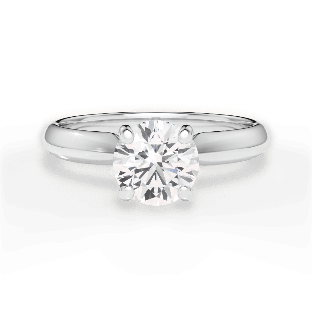 Aria Round Cut Lab Grown Diamond Platinum Engagement Ring