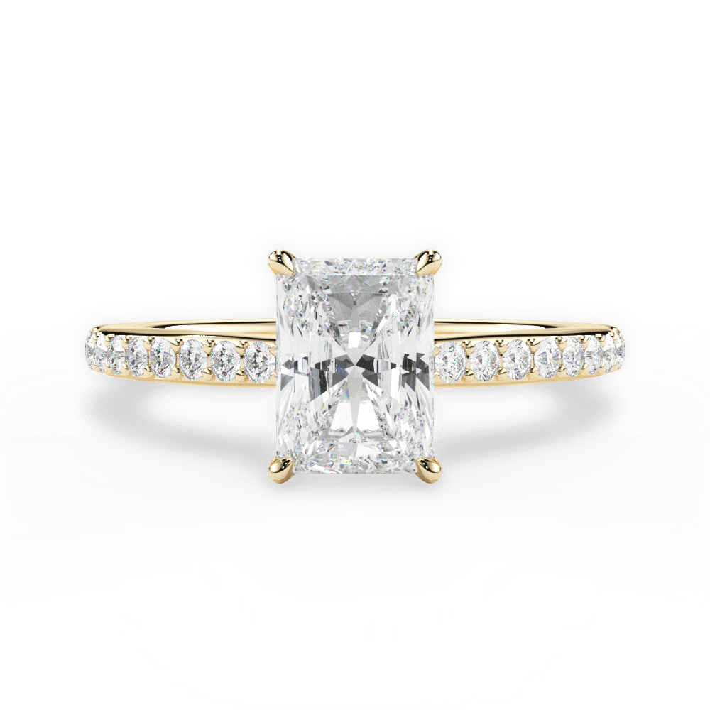 Joan Radiant Cut Lab Grown Diamond 18Kt Yellow Gold Engagement Ring