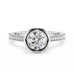 Deanna Round Cut Lab Grown Diamond 14Kt White Gold Engagement Ring