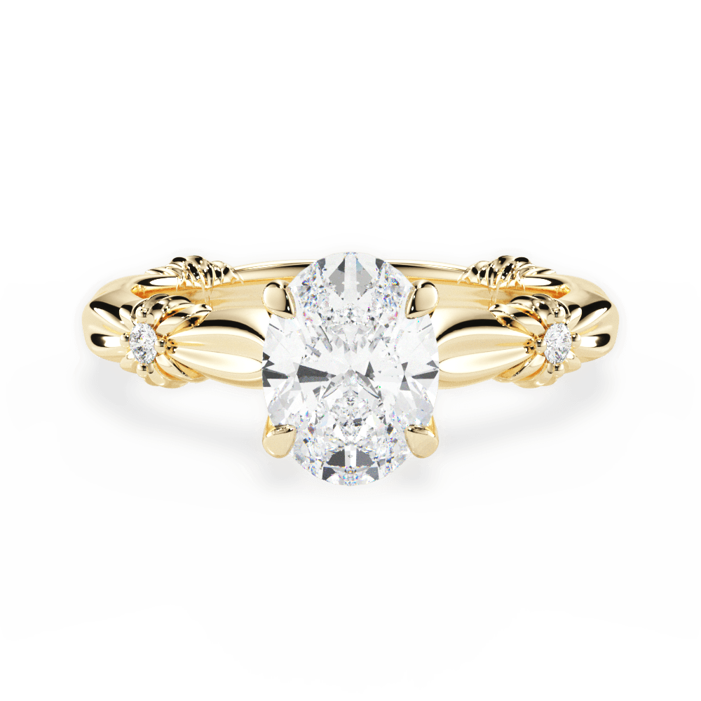 Claire Oval Cut Lab Grown Diamond 18Kt Yellow Gold Engagement Ring
