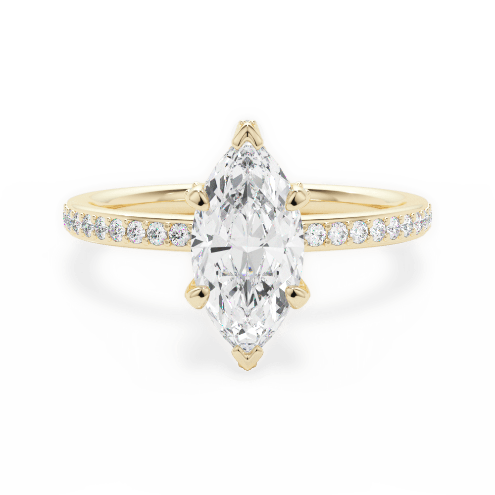 Janice Marquise Cut Lab Grown Diamond 18Kt Yellow Gold Engagement Ring